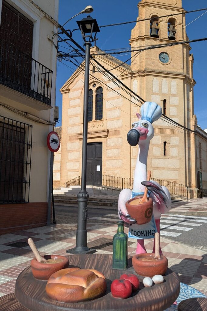 Flamingo statues dotted around around the town centre of Fuente de Piedra, Málaga Andalusia