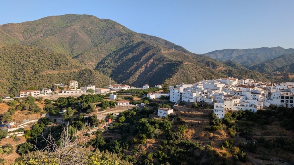 Views of the White town of Istán near Marbella Malaga