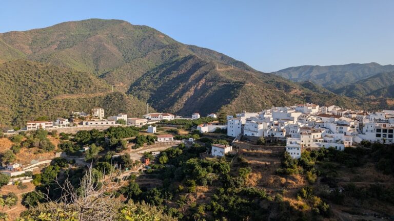 Views of the White town of Istán near Marbella Malaga