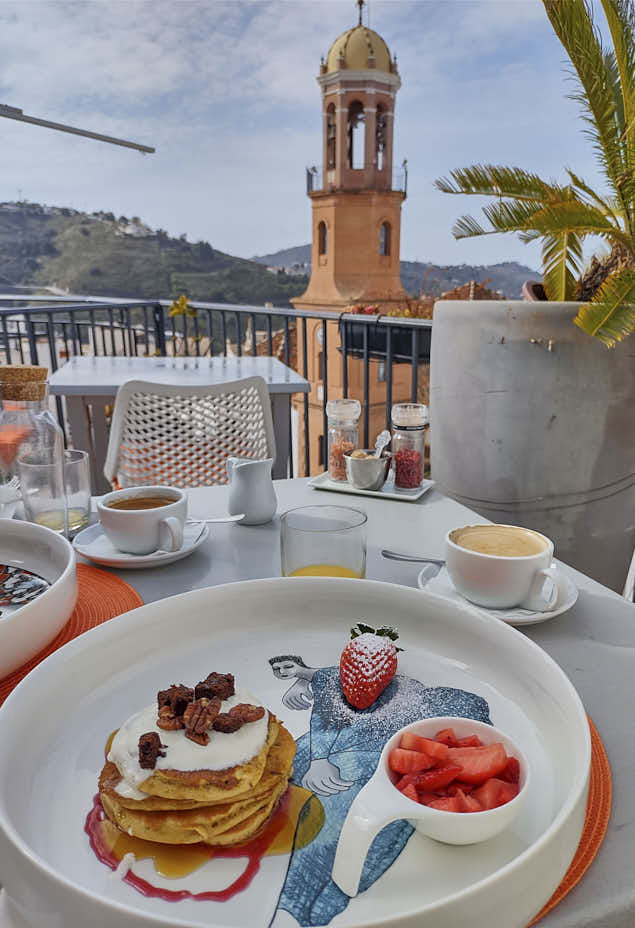 Homemade breakfast at the Almijara Residence in Cómpeta Málaga, Andalusia