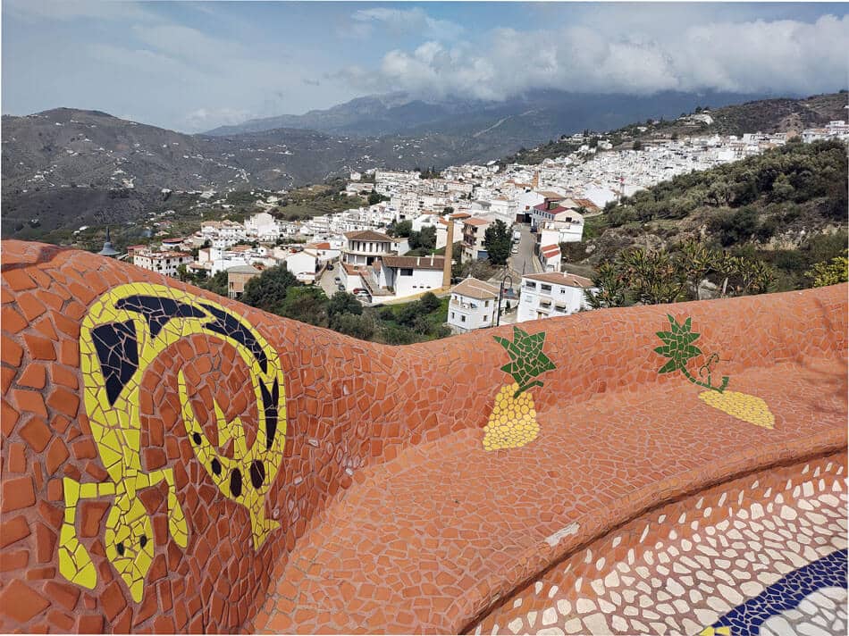 The gaudi viewpoint in Cómpeta, Málaga.