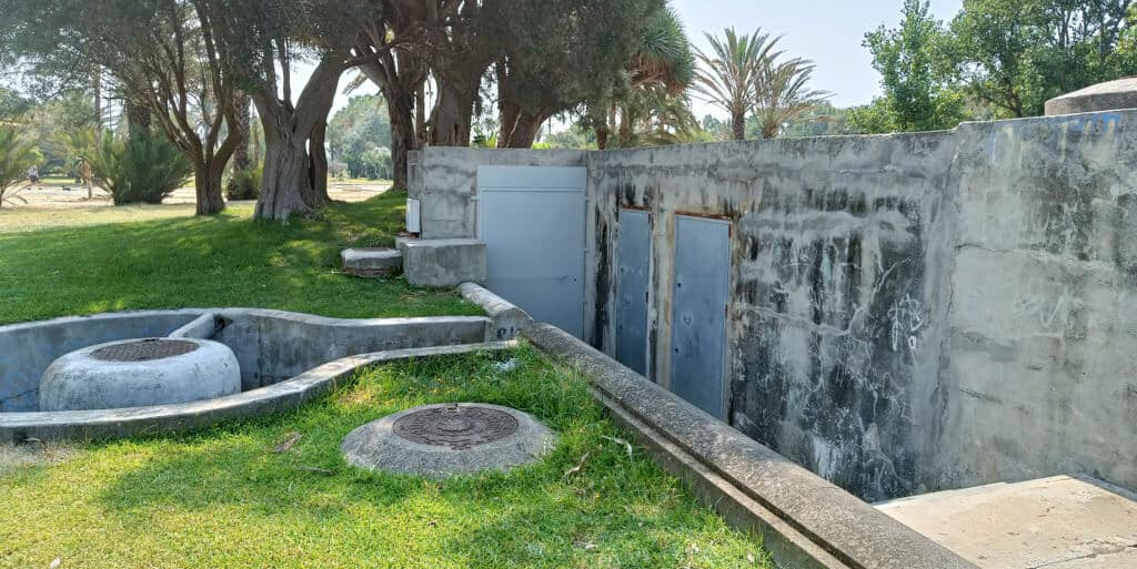 Entrance to the bunkers in the park.