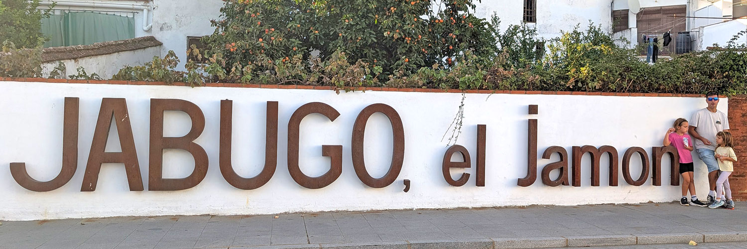 Sign at the entrance to Jabugo, Huelva