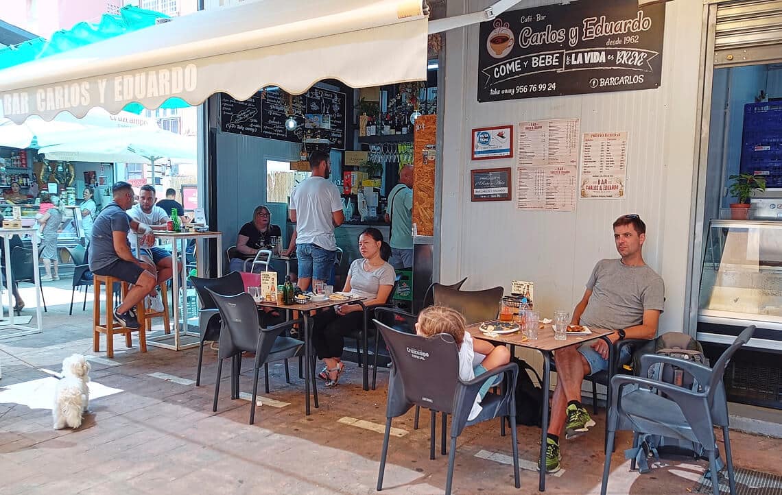 Enjoying lazy morning tapas in the market in la Línea de la Concepción