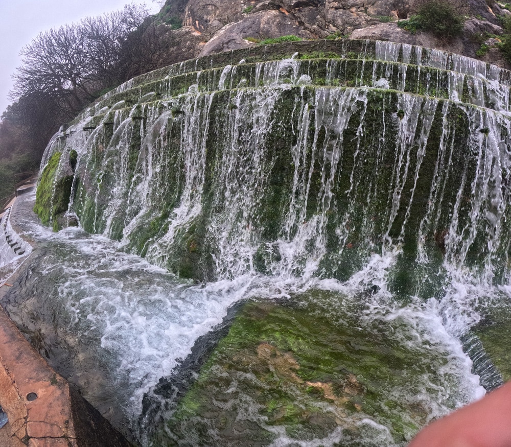 The Fuente de los 100 caños after a period of heavy rainfall.