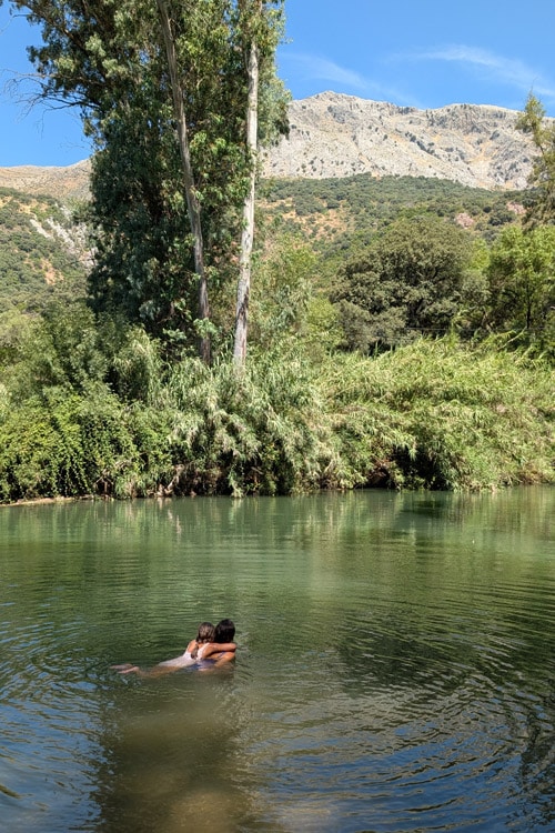 Swimming spot inland Málaga