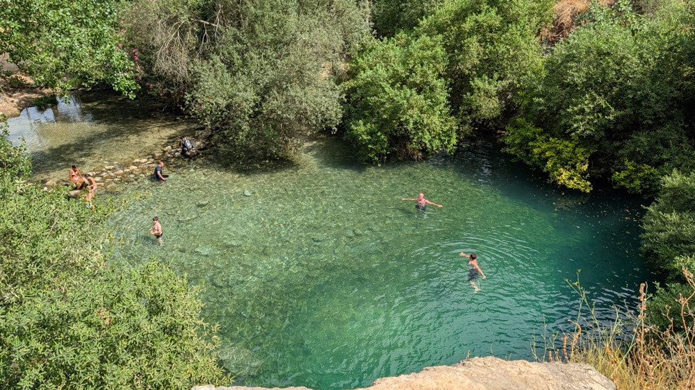 The main swimming spot in the cueva del gato.